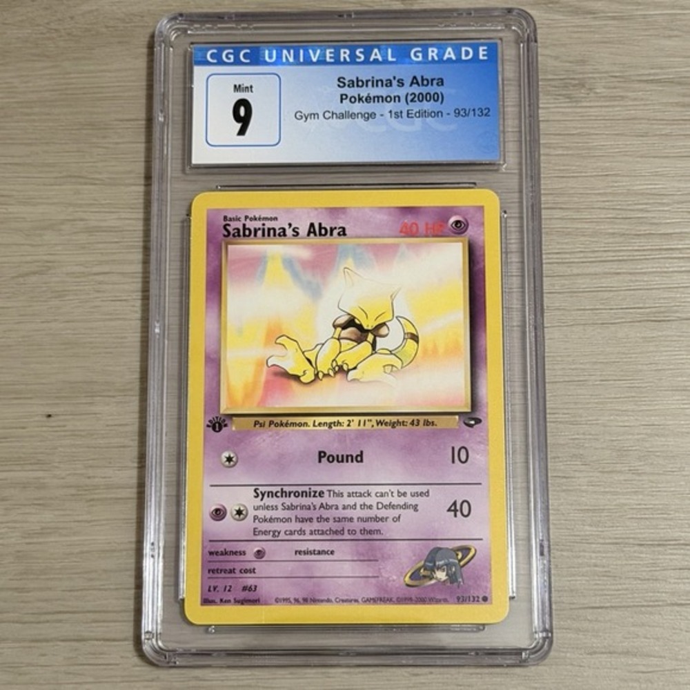 Sabrina's Abra 93/132 1st Edition CGC 9 Pokemon Gym Challenge 2000 TCG WotC
